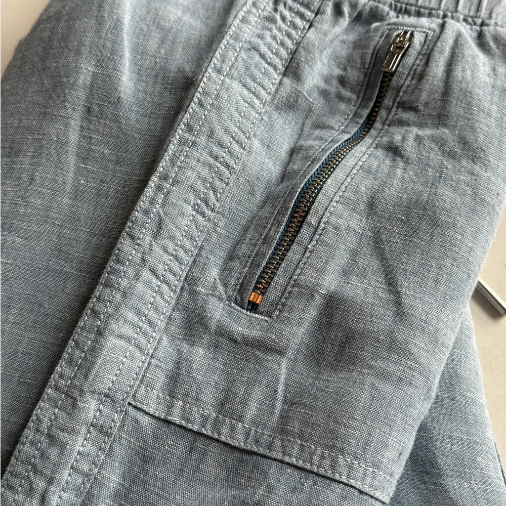 Athleta Cabo Linen Jogger Chambray Texture Size 8 TALL - Picture 14 of 16